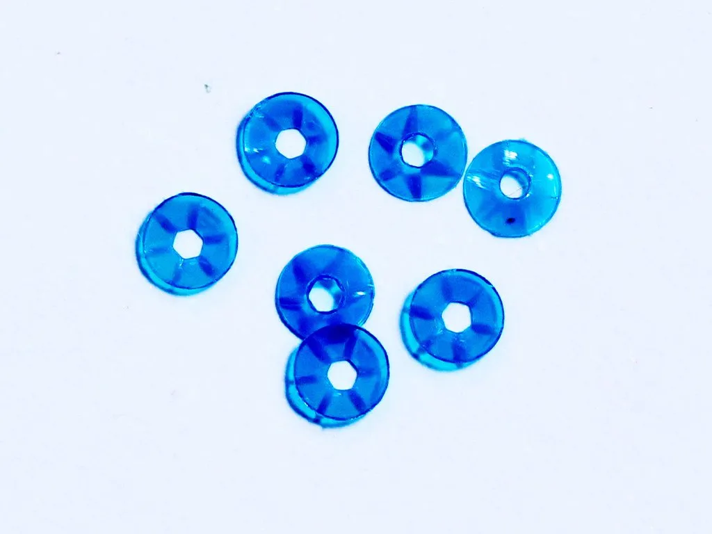 Arctic Blue Centre Hole Bowl Plastic Sequins- 4 mm