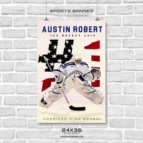 Austin Robert - Ice Hockey Sports Banner Photoshop Template