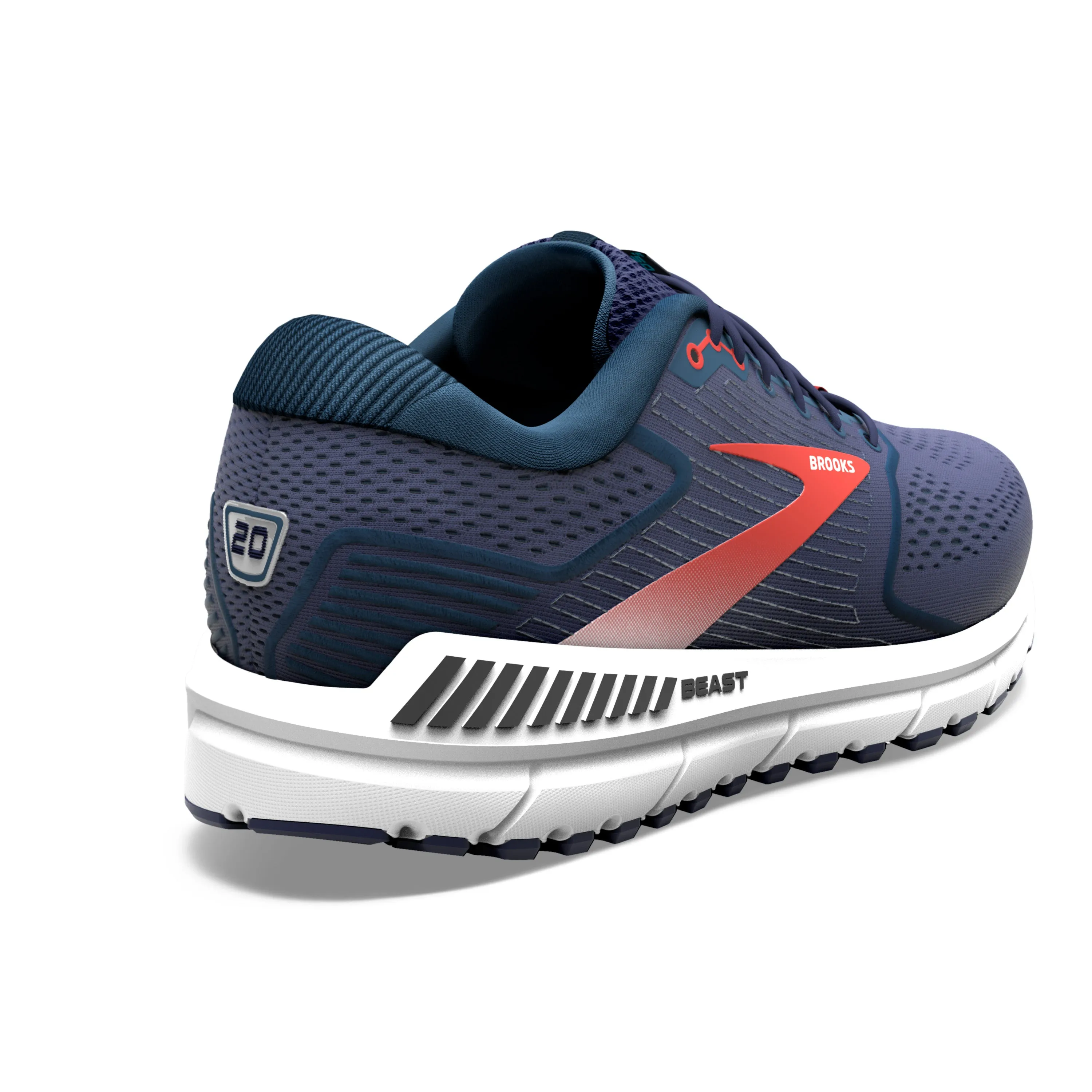 Brooks Beast 20 (2E Width) - Blackened Pearl/ Black/ Red (Mens)