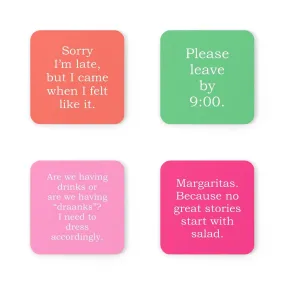 Cheeky Quotes Coaster Set