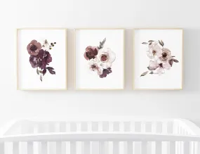 Demi's Dusty Purple Floral Bundled Digital Nursery Wall Art