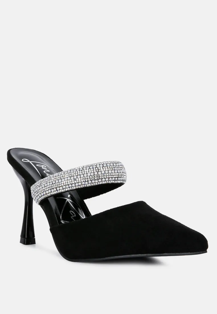 Fauci Diamante Strap Heeled Mules By Ruw