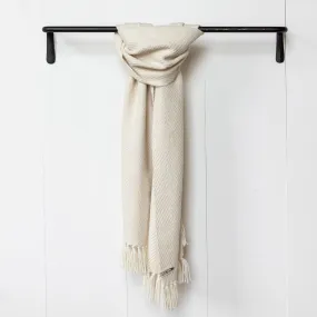 Ivory Handwoven Alpaca Scarf