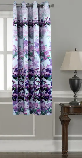 Lushomes Blackout Curtains, Purple Blossom Printed Window Curtain, 8 Metal Eyelets, curtains & drapes, parda, urban space curtains, blackout curtains 5 Feet, screen For Window (54 x 60 inches, Set of 1)