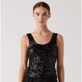 RUE SOPHIE Rael Sequins Tank, Black