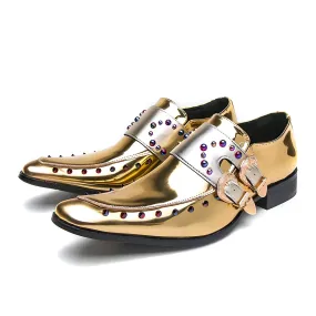 The Dorado Patent Leather Studded Pointed Toe Dress Shoes